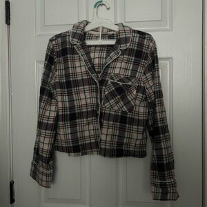 navy plaid sleep shirt